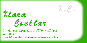 klara csellar business card